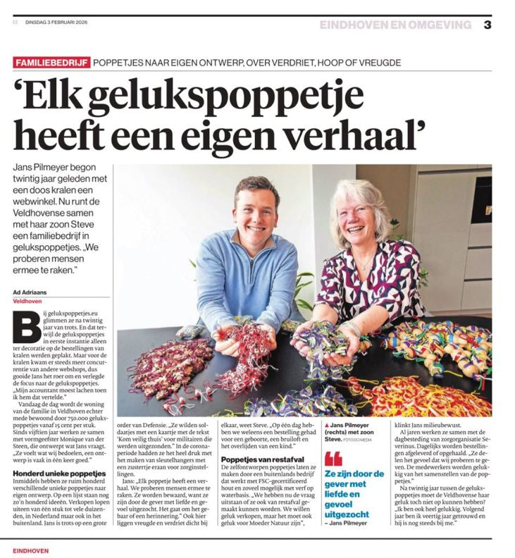 Gelukspoppetjes 20 jarig bestaan in het Eindhovens Dagblad