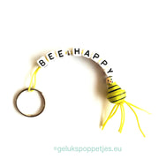 Sleutelhanger bee-happy mit gelukspoppetje bijtje