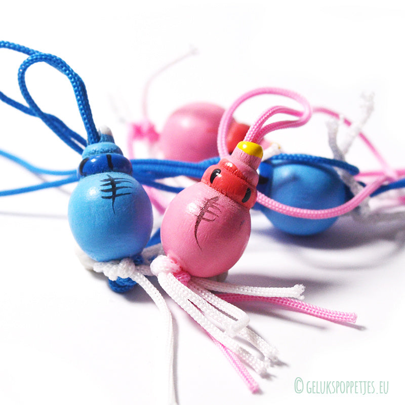 Gelukspoppetje roze baby flesje