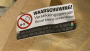 Warnchuwing-Aufkleber