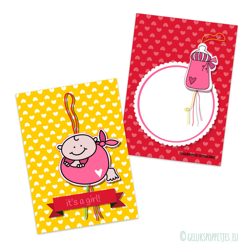 Gelukspoppetje babyflesje meisje