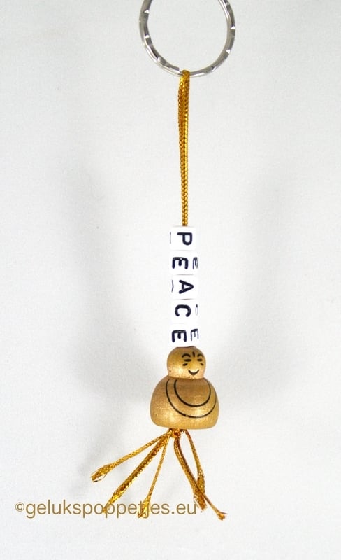 Sleutelhanger Frieden mit gelukspoppetje boeddha