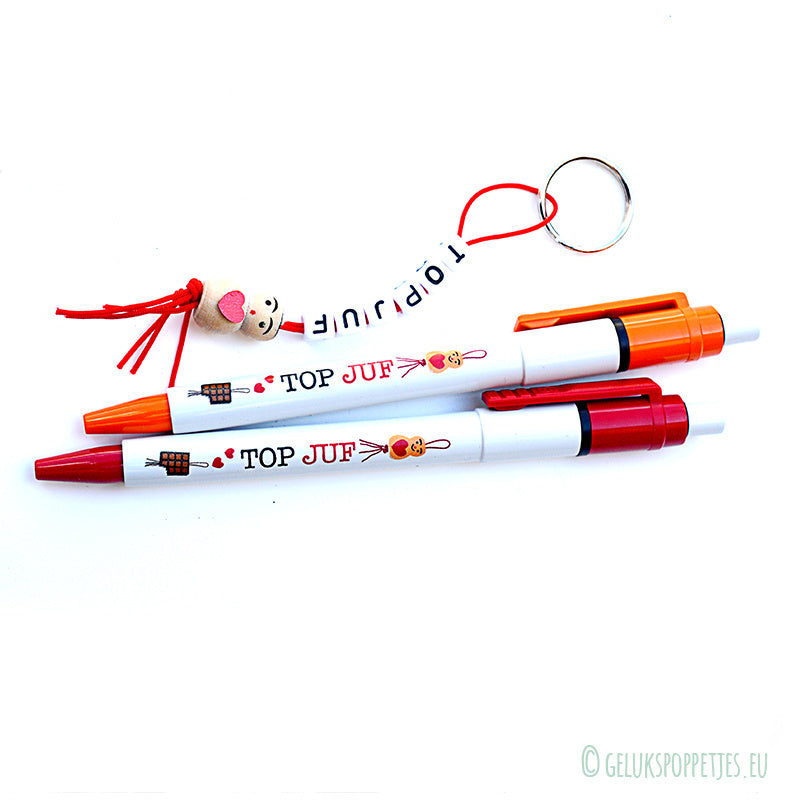 Gelukspoppetjes pen topjuf