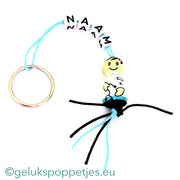 Naam sleutelhanger met gelukspoppetje broeder