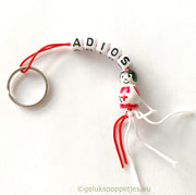 sleutelhanger adios met gelukspoppetje verpleegkundige