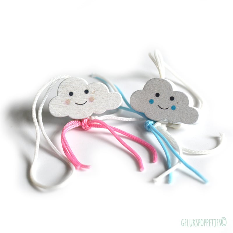 Gelukspoppetje wolkje roze