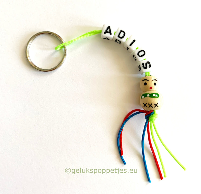 sleutelhanger adios met gelukspoppetje verpleegkundige