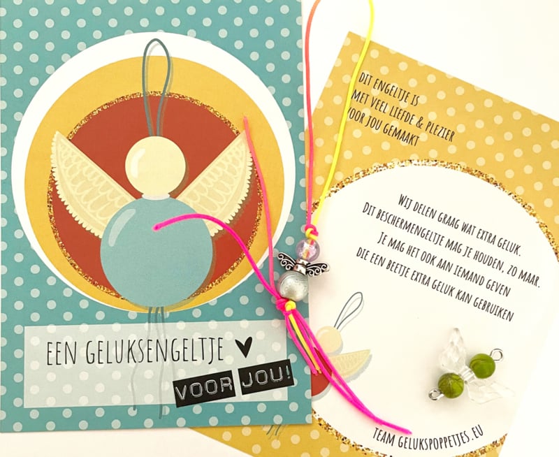 Gratis-Beschermengeltje mit gelukskaartje