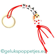 Naam sleutelhanger met gelukspoppetje hartdiefje
