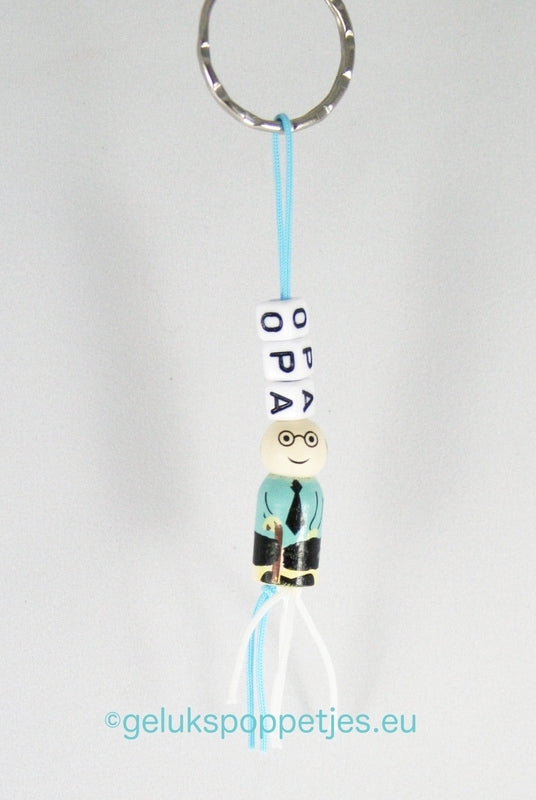 Sleutelhanger gelukspoppetje opa