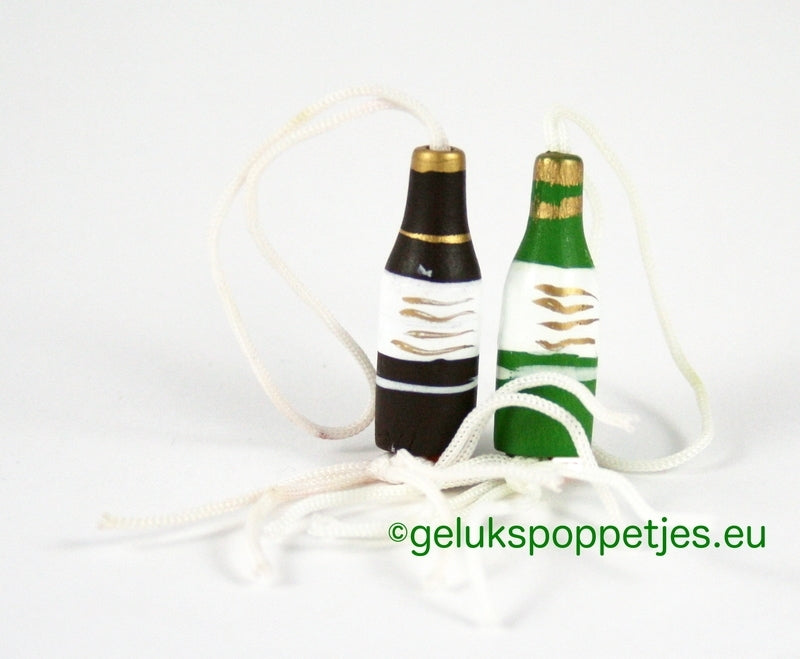 Gelukspoppetje wijn fles