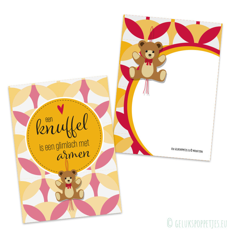 Kaartje een knuffel is a glimlach with armen