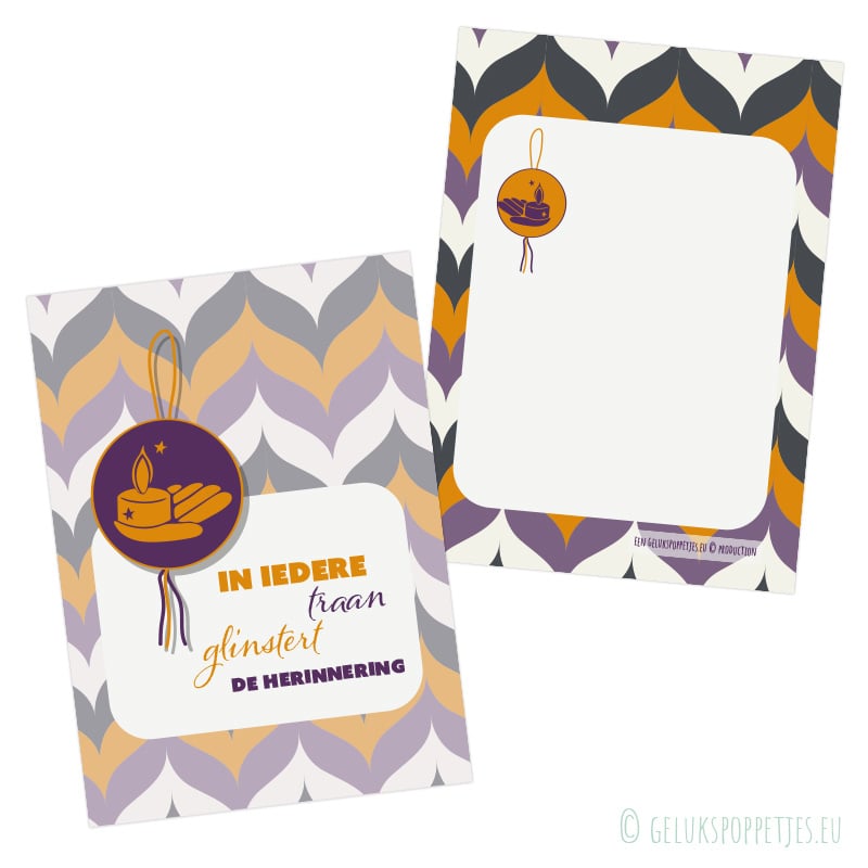 kaartje in iedere traan