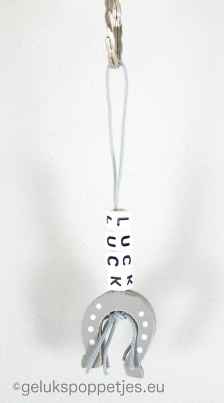 Sleutelhanger Glück traf Gelukspoppetje Hoefijzer