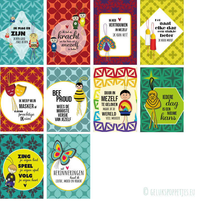 Bestätigte Karte mit 10 verschiedenen Zahlen in einem Jahr