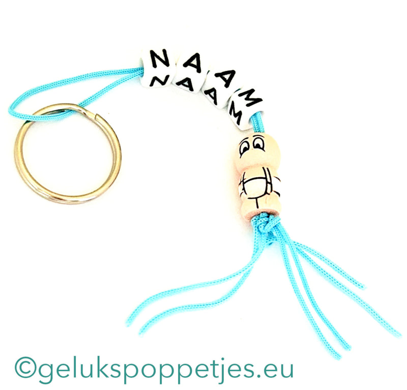 Naam sleutelhanger met gelukspoppetje baby young