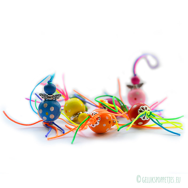 Gelukspoppetje bunte Engel mit Stipjes