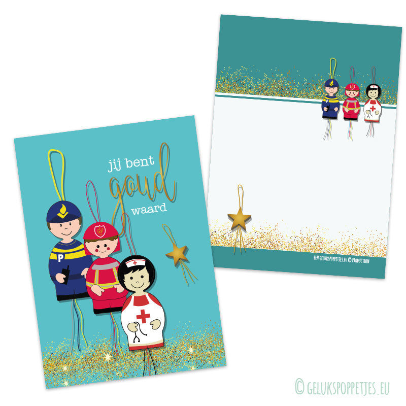 Kaartje jij ben goud waard hulpverlener