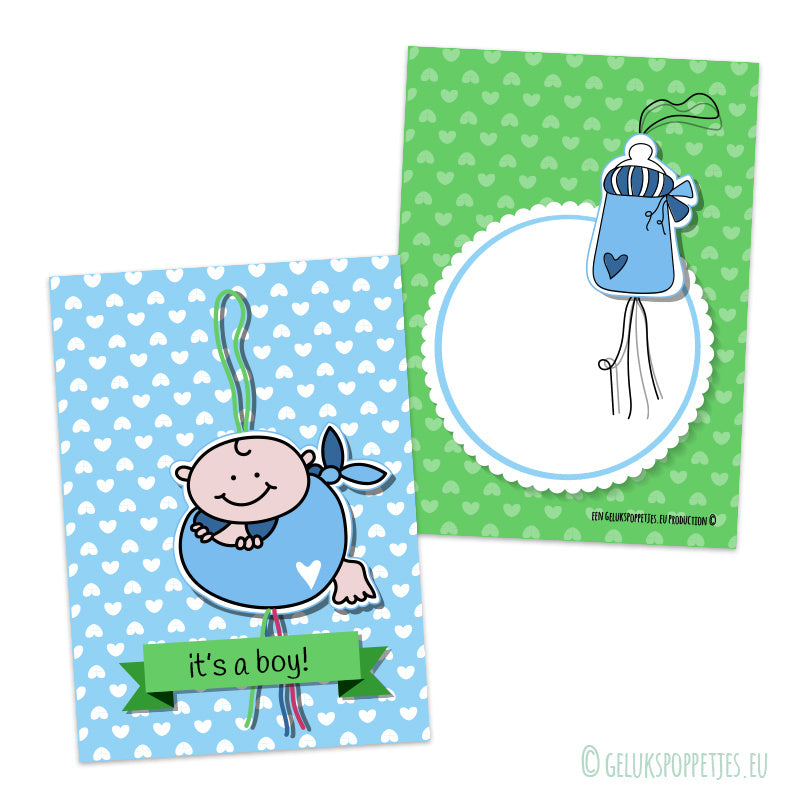 Gelukspoppetje babyflesje jungs