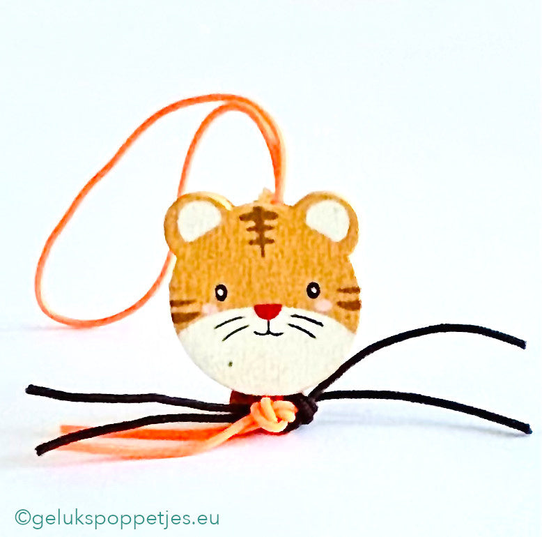 Gelukspoppetje tijger hoofdje