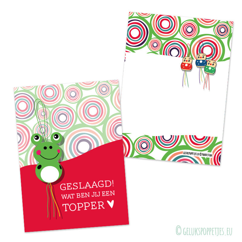 Kaartje geslaagd topper