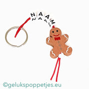 Naam sleutelhanger met gelukspoppetje lebkuchen