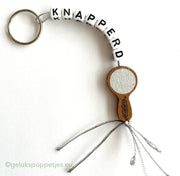 Sleutelhanger knapperd mit gelukspoppetje gespiegeltje