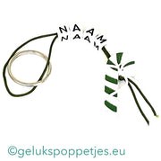 Naam sleutelhanger met gelukspoppetje zuurstok