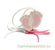 Gelukspoppetjes roze voetjes