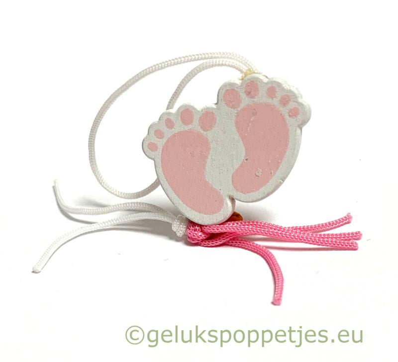 Gelukspoppetjes roze voetjes