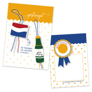 Kaartje geslaagd de vlag gaat uit