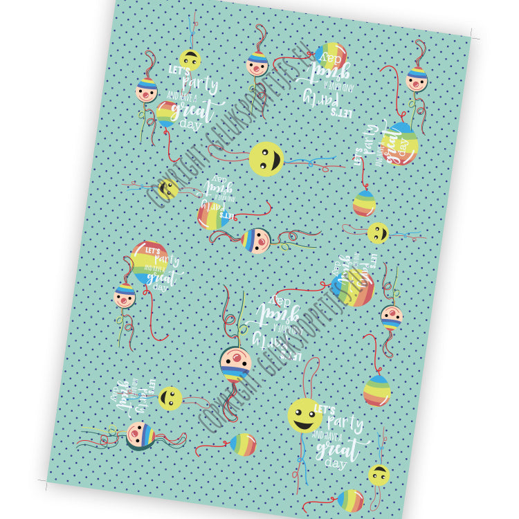 Gelukspoppetjes inpakpapier Party