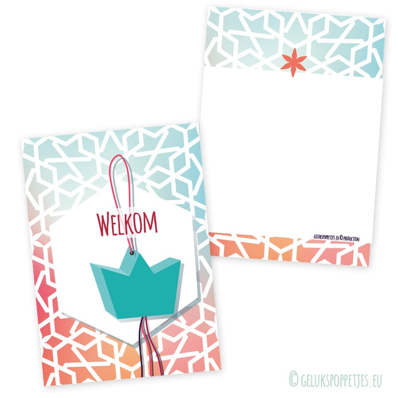 Sleutelhanger willkommen mit gelukspoppetje kroontje