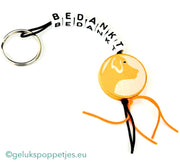 Sleutelhanger bedankt sich mit Gelukspoppetje Hondje