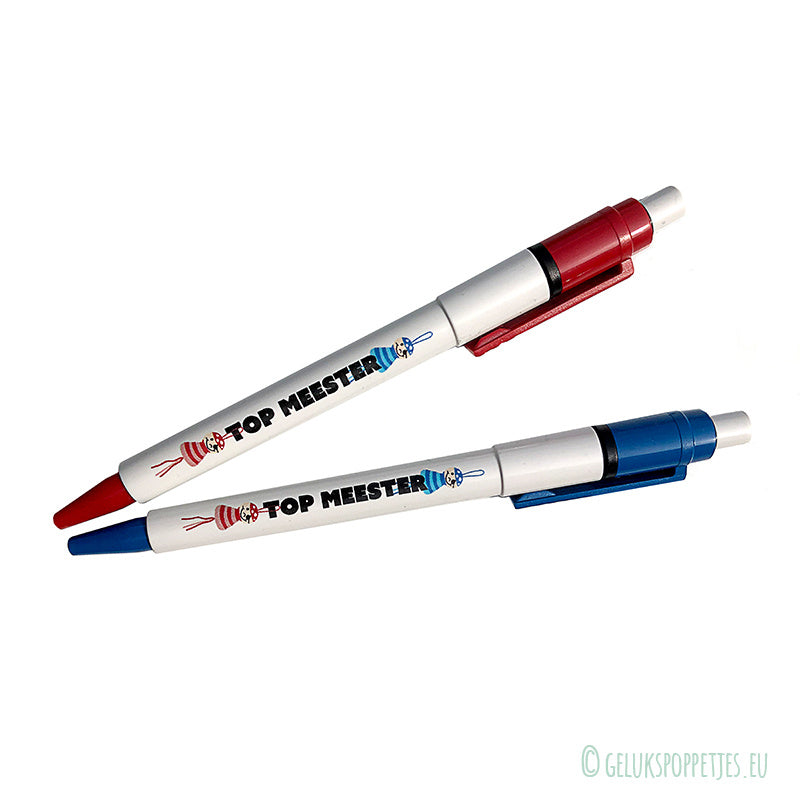 Gelukspoppetjes pen top meester