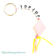 Sleutelhanger top juf with gelukspoppetje spekje