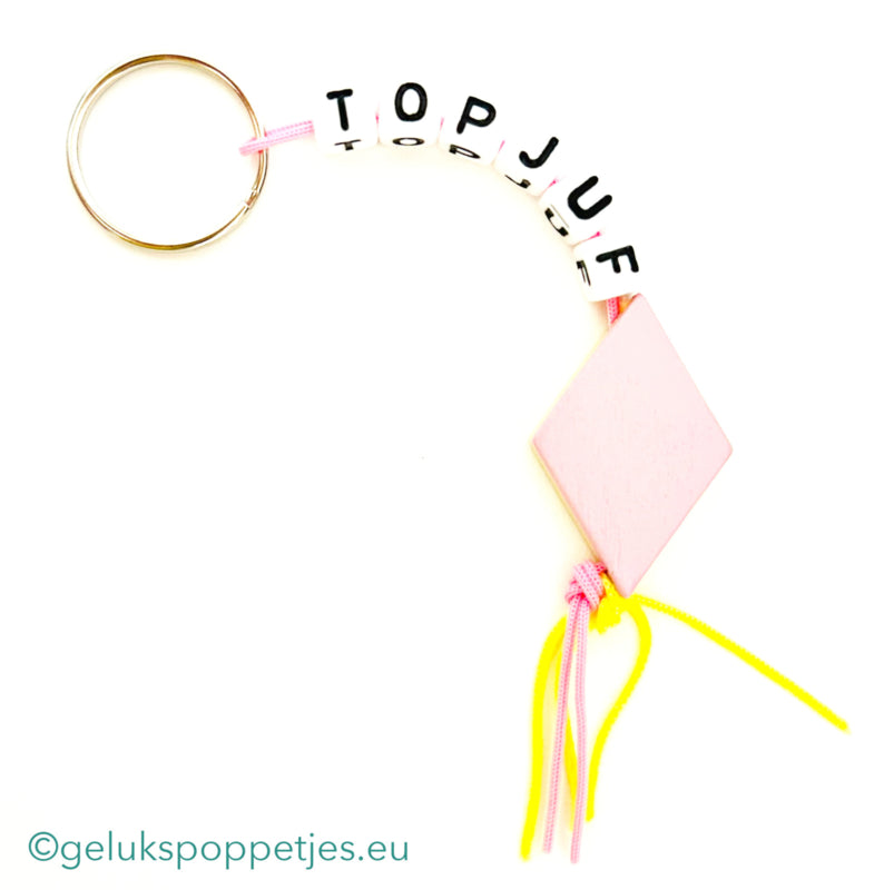 Sleutelhanger top juf with gelukspoppetje spekje