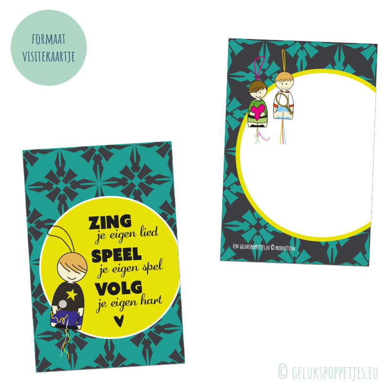 Bestätigungskarte zing je eigen lieg