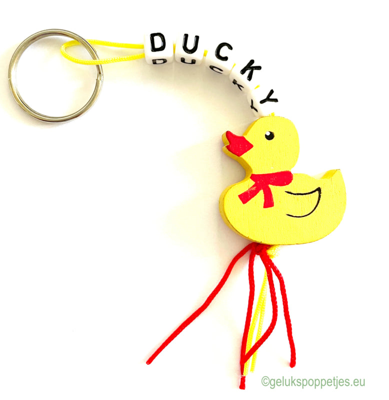 Sleutelhanger ducky mit gelukspoppetje badeend
