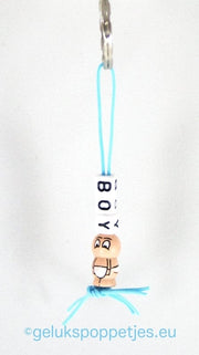 Sleutelhanger Junge traf gelukspoppetje Baby Jongetje