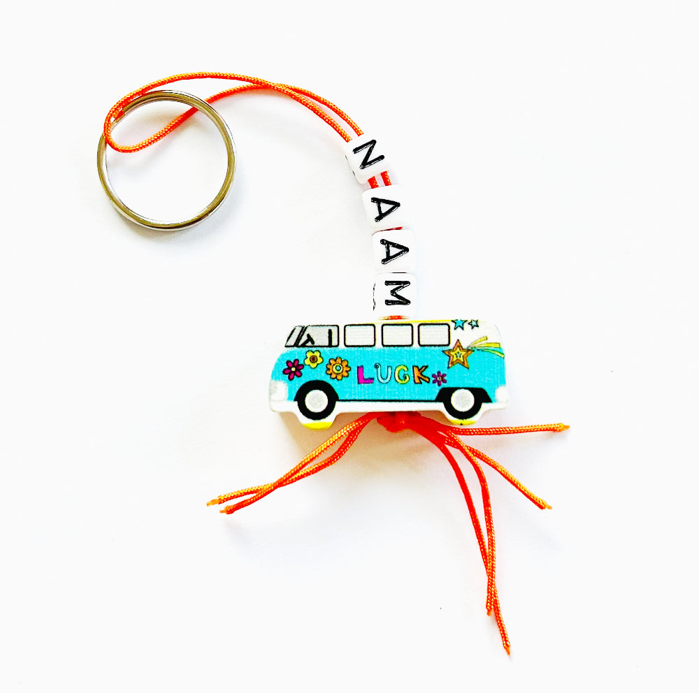 Schlüsselanhänger mit Glücksbringer, VW-Bus